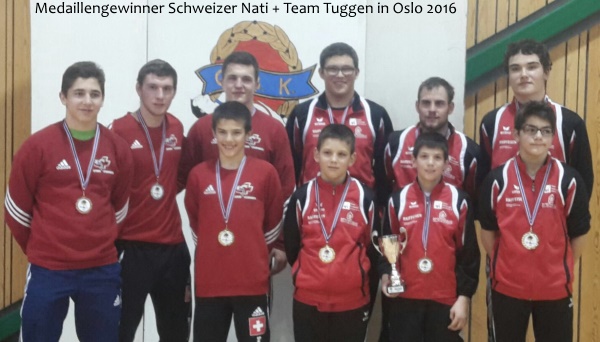 Ringen Team Tuggen und Jug Nati CH Medaillengewinner in Oslo open Wrestling 29.1.16
